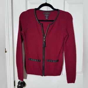Tahari zip up cardigan